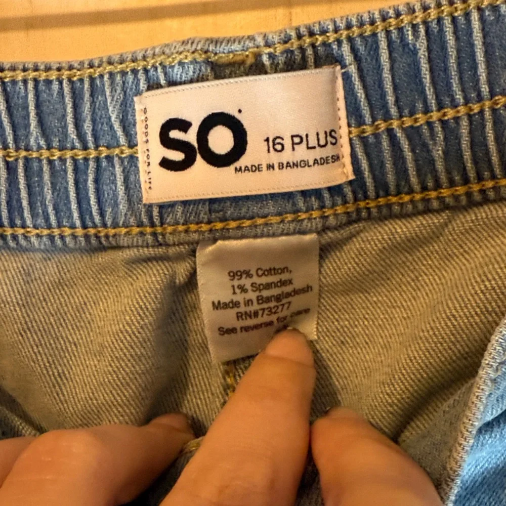 SO Girls 16plus Denim Cargo Wide Leg Jeans